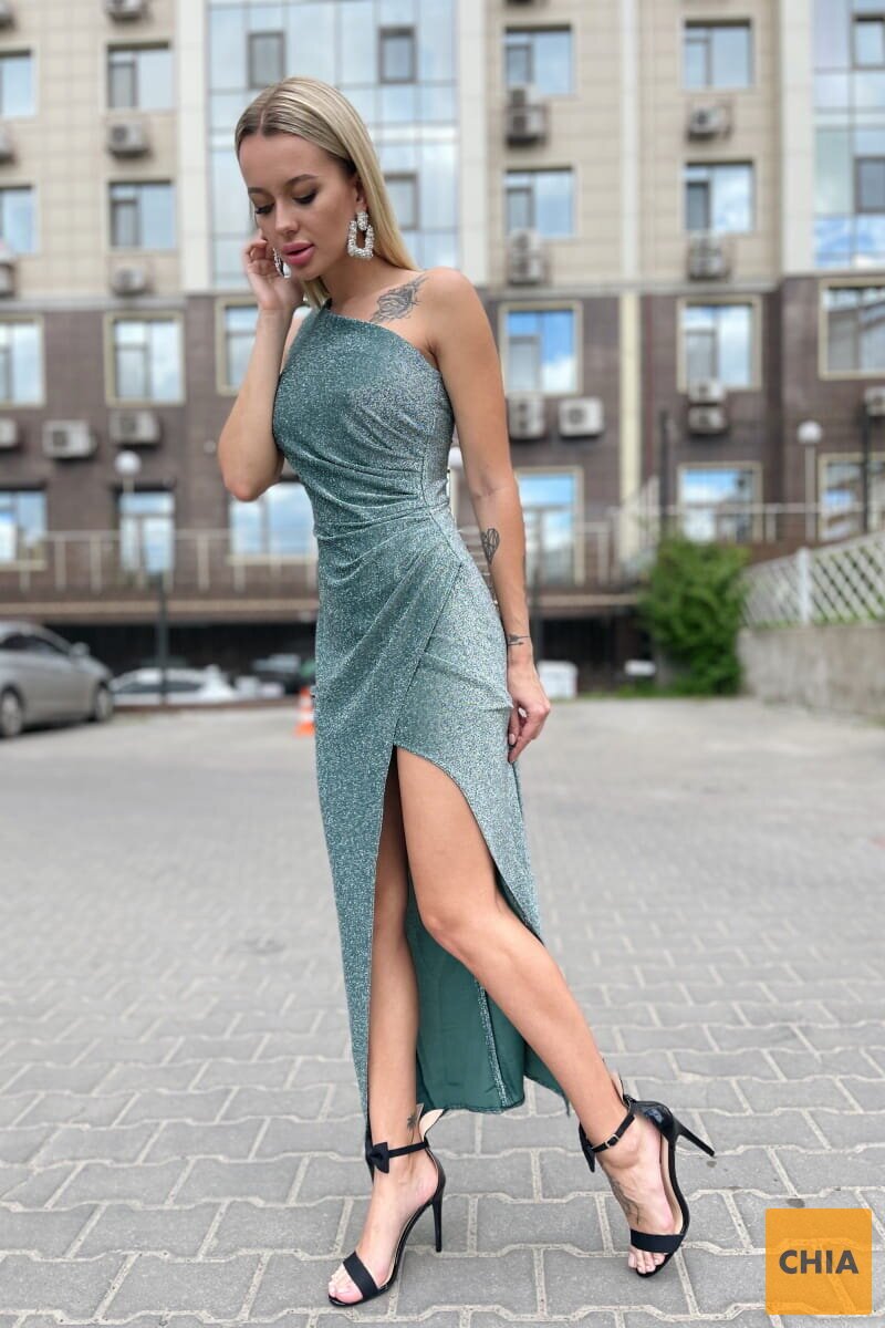 Вечернее платье в пол с люрексом