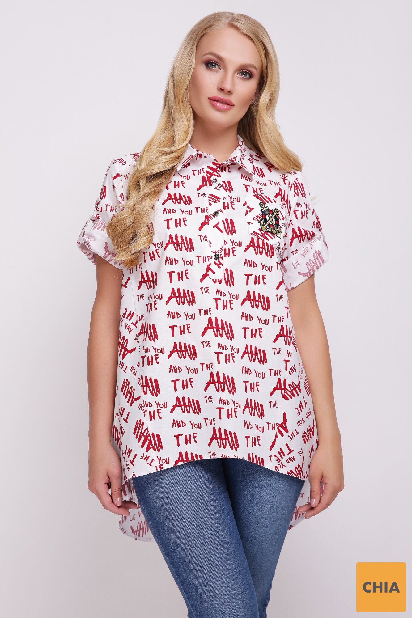 Рубашка Ангелина Красная Газета