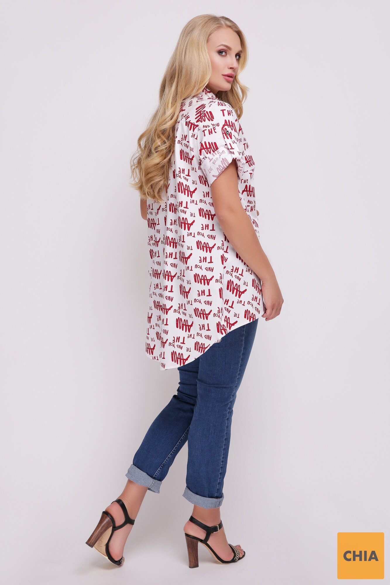 Рубашка Ангелина Красная Газета