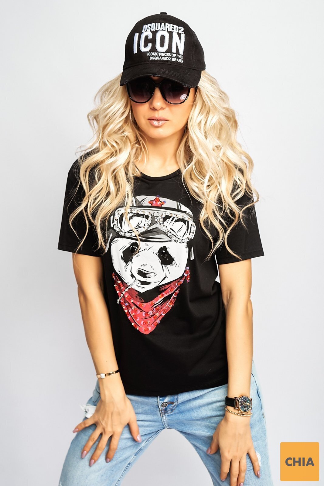 Футболка "Панда" чёрная Турция