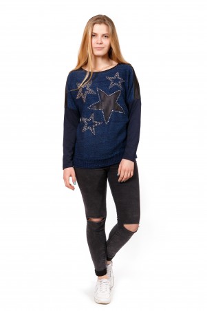 Джемпер Звезды Швейно-Вязаный Со Стразами