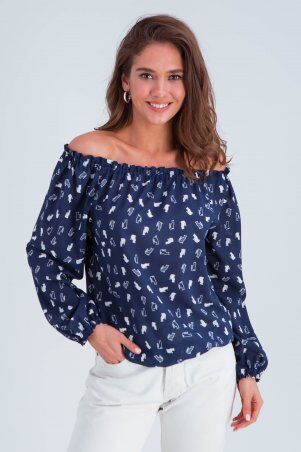 Блуза «Трикси» сине-белый