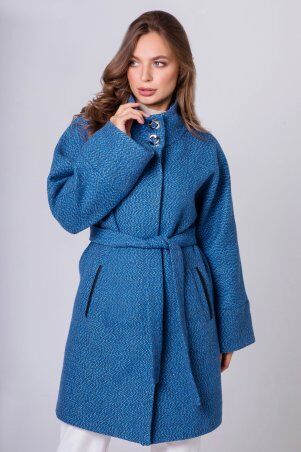 Пальто Жаклин твид голубой
