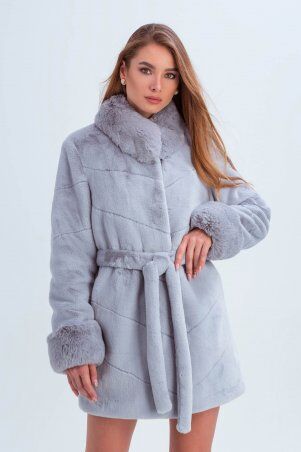 Шуба Патрисия серый