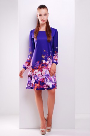 Glem: Платье Фиолетовый букет  Тана-1Ф (шифон) д/р - фото 1