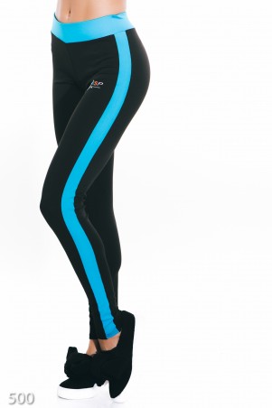 ISSA PLUS: Спортивные штаны 500_черный/голубой - фото 1