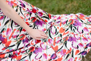 Lilo: Длинное платье с вырезом на спине принт "Тюльпаны" 08018 - фото 5