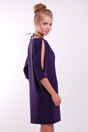 Zefir: Платье с украшением в комплекте CHOKER фиолетовое - фото 1