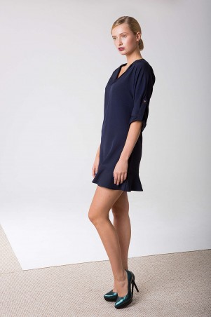 Zefir: Платье с воланом по низу LUX темно-синее - фото 8