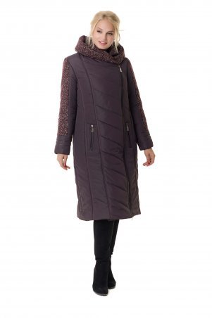 Vicco: Зимнее двубортное пальто-пуховик на синтепоне BABOCHKA 19 (цвет бордовый) 2348 - фото 1