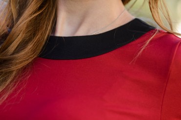 Ляпота: Платье комбинированое красное 3012 - фото 4
