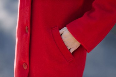 Ляпота: Пальто реглан красное 1042 - фото 2