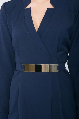 Zefir: Платье с запАхом и пояском CHERRI темно-синее - фото 4