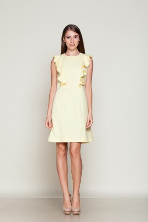 Marterina: Платье-мини с симметричными воланами желтое K01P15KM13 - фото 1
