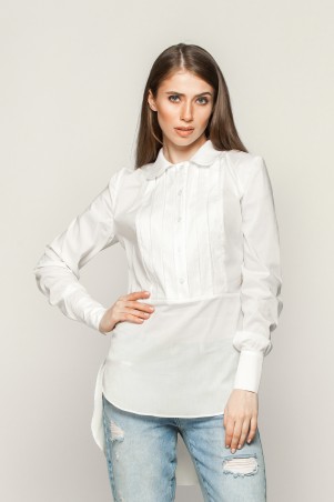 Marterina: Рубашка с длинным рукавом в складку белая K01R03R01 - фото 1
