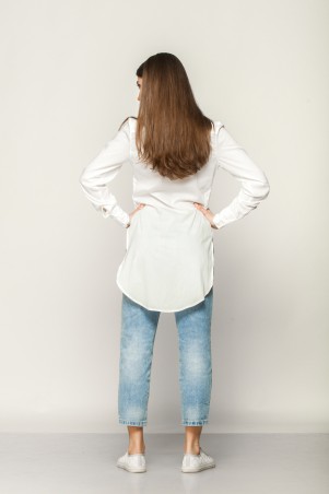Marterina: Рубашка с длинным рукавом в складку белая K01R03R01 - фото 4