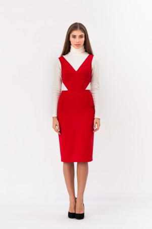 Marterina: Платье-футляр с полу-открытой спиной красное K02P36KM16 - фото 1