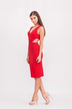 Marterina: Платье-футляр с полу-открытой спиной красное K02P36KM16 - фото 3