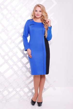 Tatiana: Платье синее с вертикальной вставкой ДЖЕННИ - фото 1