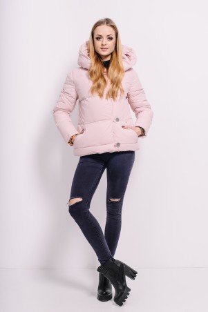 Lilo: Розовая короткая куртка-пуховик с капюшоном 8118 - фото 1