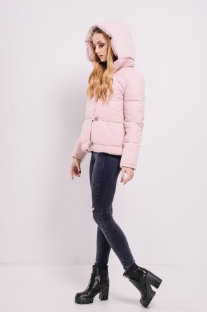Lilo: Розовая короткая куртка-пуховик с капюшоном 8118 - фото 2
