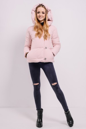 Lilo: Розовая короткая куртка-пуховик с капюшоном 8118 - фото 3
