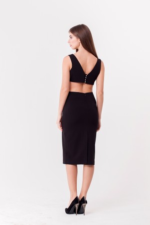 Marterina: Платье-футляр с полуоткрытой спиной черное K04P36KM19 - фото 2
