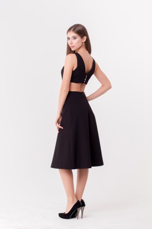 Marterina: Платье с полуоткрытой спиной черное K04P41KM19 - фото 2