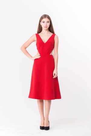 Marterina: Платье с полуоткрытой спиной красное K04P41KM16 - фото 1