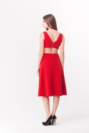 Marterina: Платье с полуоткрытой спиной красное K04P41KM16 - фото 2