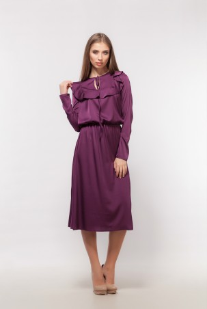 Marterina: Платье с кокеткой и конической юбкой фиолетовое K04P43R24 - фото 1