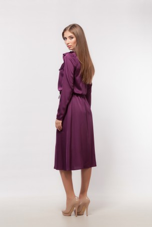 Marterina: Платье с кокеткой и конической юбкой фиолетовое K04P43R24 - фото 2