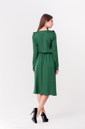 Marterina: Платье с кокеткой и конической юбкой зеленое K04P43R31 - фото 2