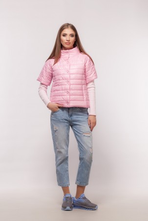 Marterina: Куртка-мини с короткими рукавами стёганая розовая K04Y04PL11 - фото 1