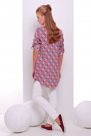 Zefir: Платье-рубашка в клетку TAYLOR розовая - фото 2