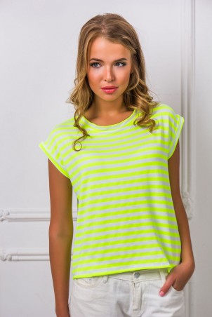 Zefir: Блуза в яркую полоску ЛАЙМА желтая - фото 1