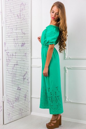 Zefir: Платье-сарафан из цветного шитья АЛЕСЯ зеленое - фото 2