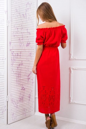 Zefir: Платье-сарафан из цветного шитья АЛЕСЯ красное - фото 2