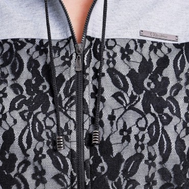 Tatiana: Костюм спортивный с гипюром НАОМИ серый - фото 5