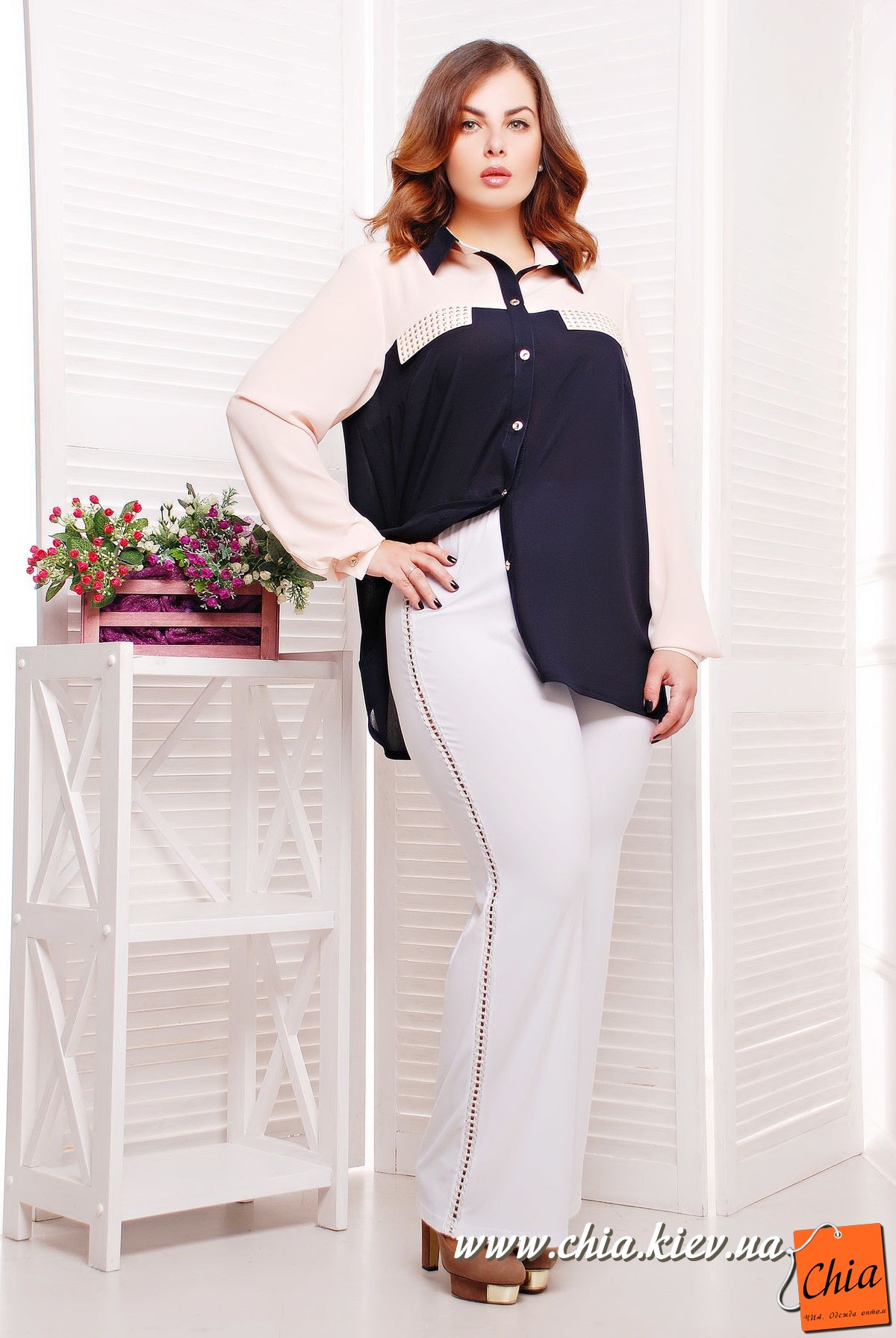 Брюки с тесьмой