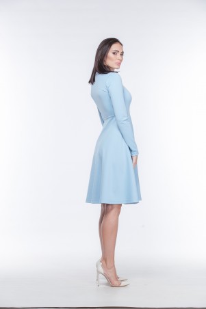 Marterina: Платье с рукавом и юбкой-трапецией голубое K05P07TR05 - фото 2
