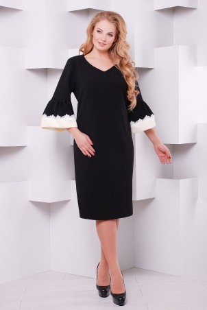 Tatiana: Платье с широким рукавом ШЕРИЛ черное - фото 1