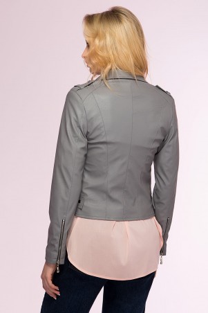 Zefir: Куртка-косуха из искусственной кожи LOOKER серая - фото 3