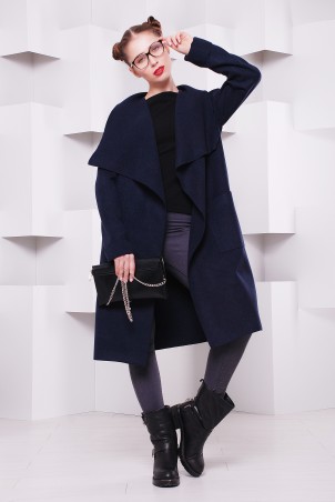 TessDress: Пальто из кашемира в стиле casual "Мадрид" Blue 3075 - фото 1