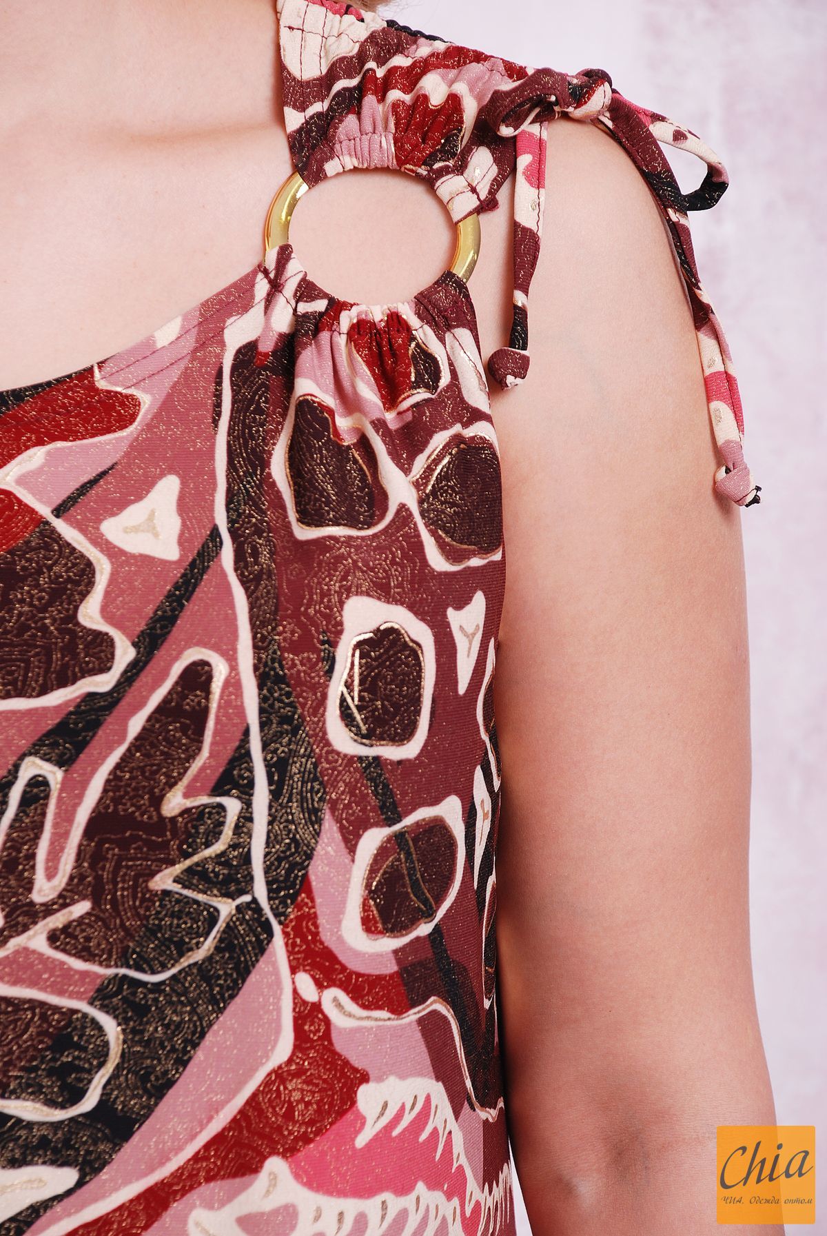 Туника с кольцом принт "микс"