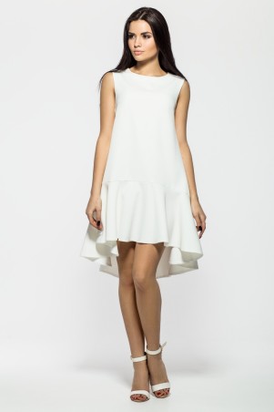 A-Dress: Нежное белое платье с воланом 70312 - фото 1