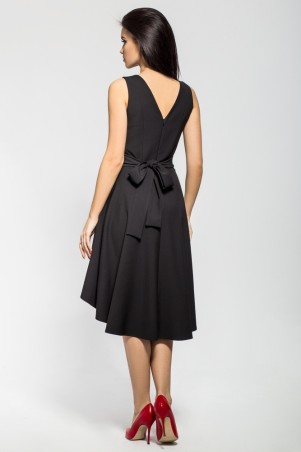 A-Dress: Оригинальное коктейльное черное платье из крепа 70402 - фото 2