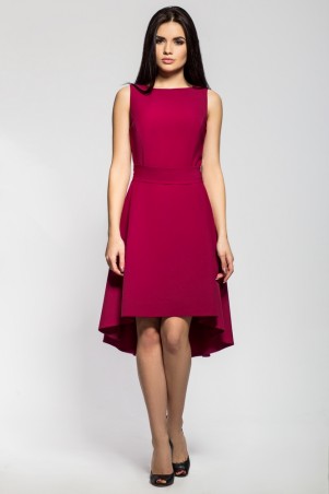A-Dress: Изящное платье с ассиметричной юбкой цвета марсала 70400 - фото 1