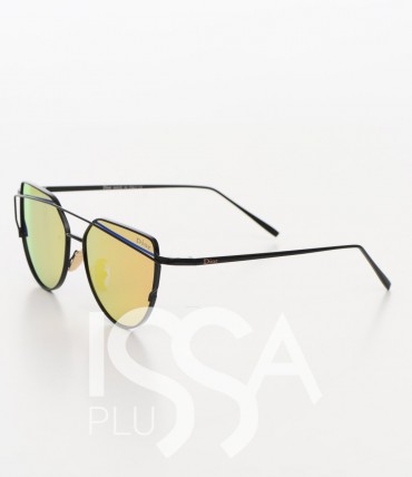 ISSA PLUS: Желтые солнечные очки в черной тонкой металлической оправой O-19_желтый - фото 1