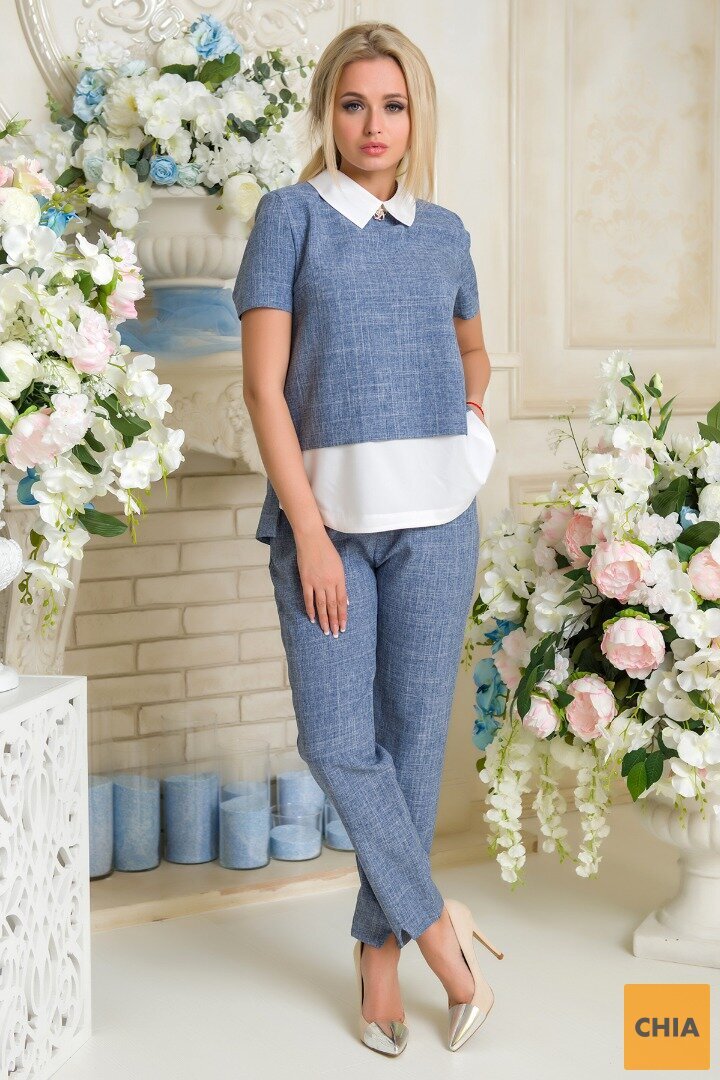 Костюм Пальмира синий(джинс) АКП 153